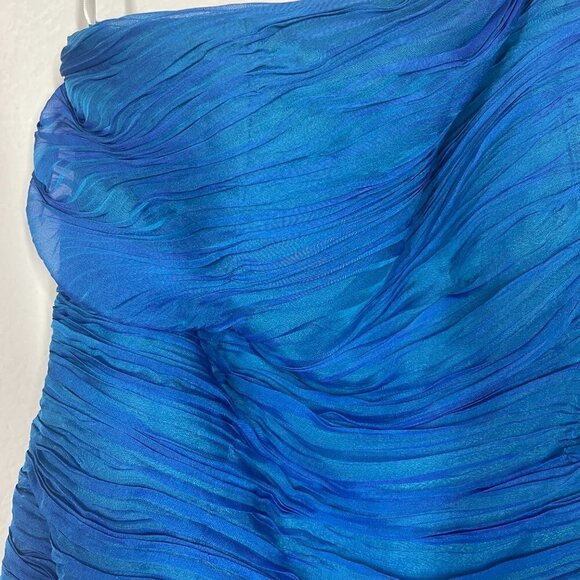 Vintage Dress Neiman Marcus Blue Silk Cocktail Formal Mini Bubble Retro - Picture 6 of 10